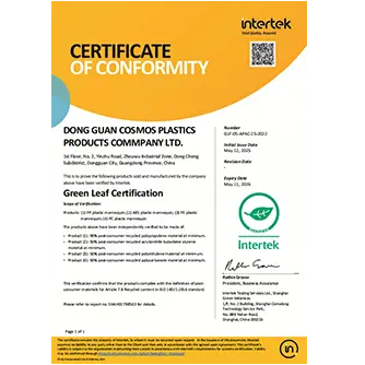 Certification Intertek Green Leaf <br>